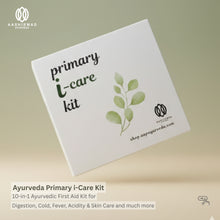 Load image into Gallery viewer, Aashirwad Ayurveda Primary i-Care Kit packaging on a beige background
